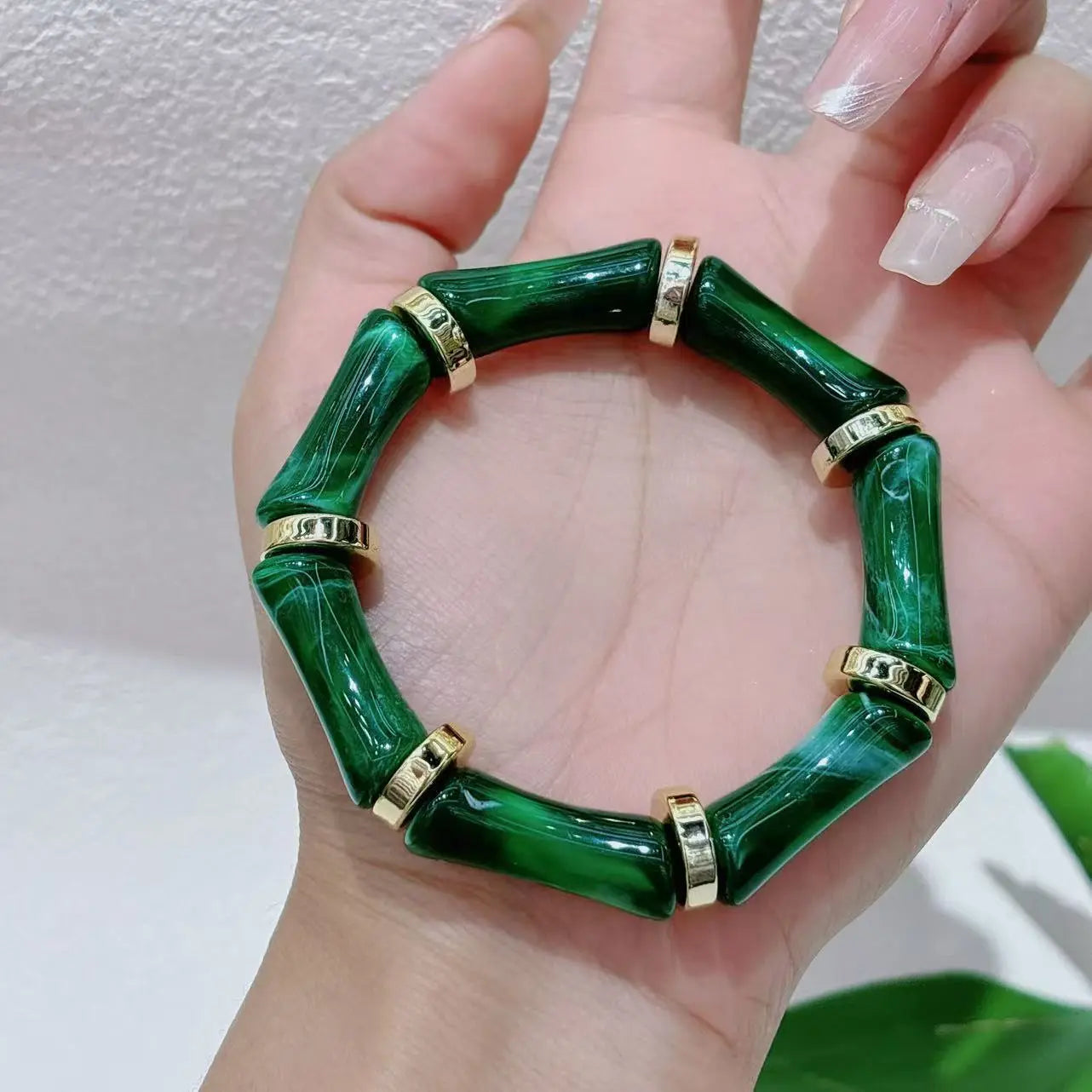 Bamboo Tube Beads Women's Fashion Colored Beads Acrylic Bracelet WOMEN'S CHOICE