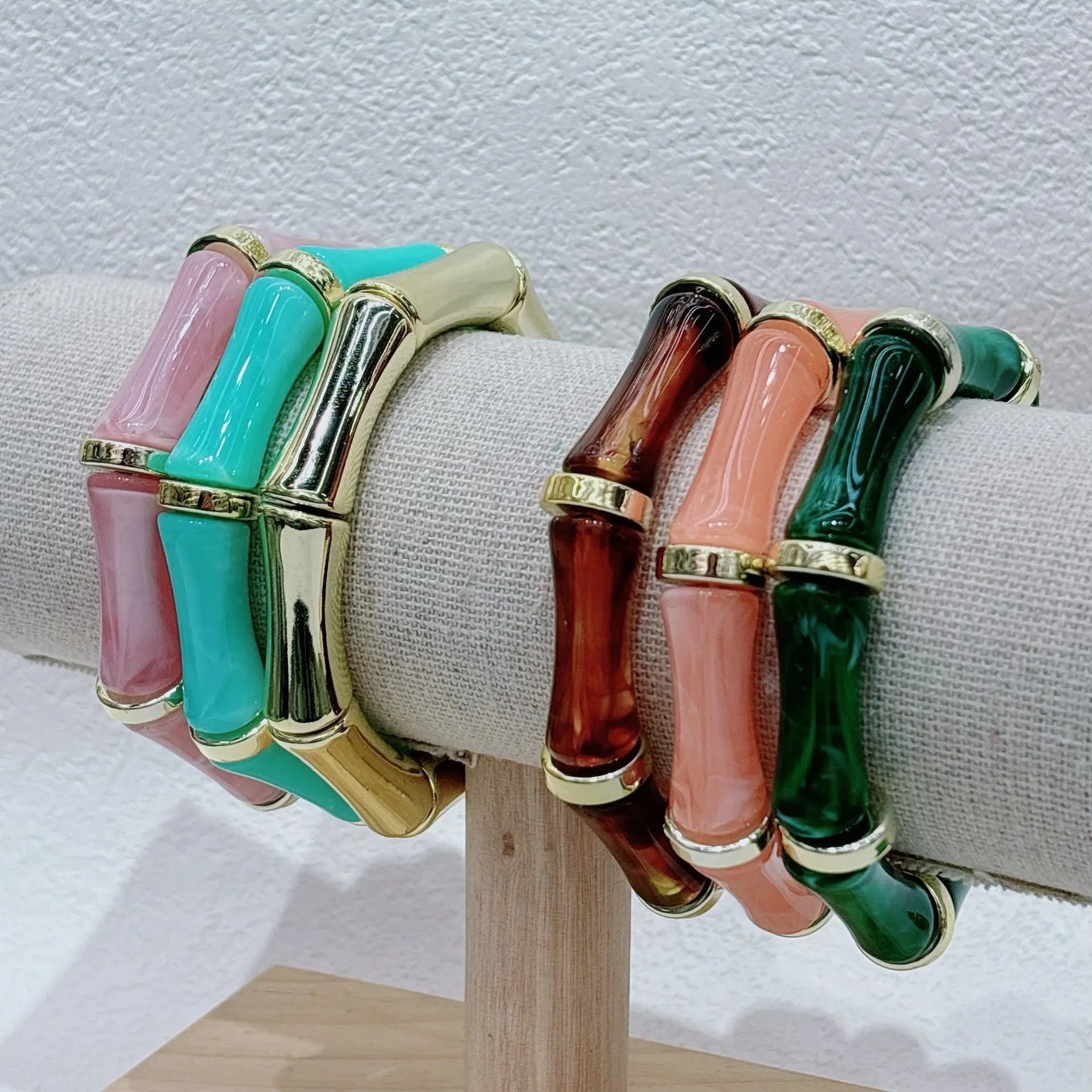 Bamboo Tube Beads Women's Fashion Colored Beads Acrylic Bracelet WOMEN'S CHOICE