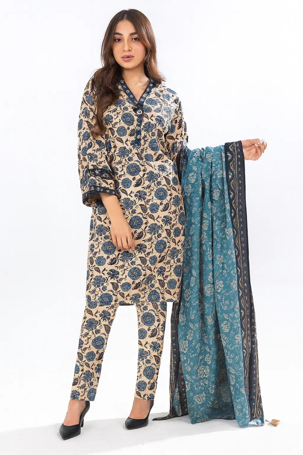 Beige base with navy blue WOMEN'S CHOICE