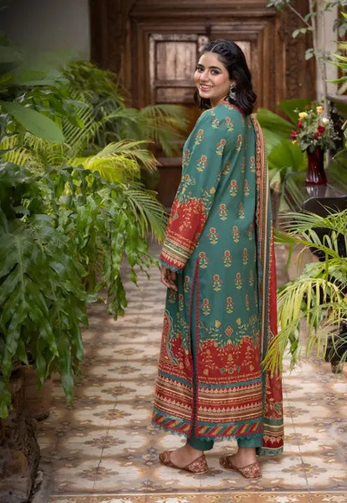 Dil-e-Sabz Ethnic Green Lawn Suit with Dupatta WOMEN'S CHOICE