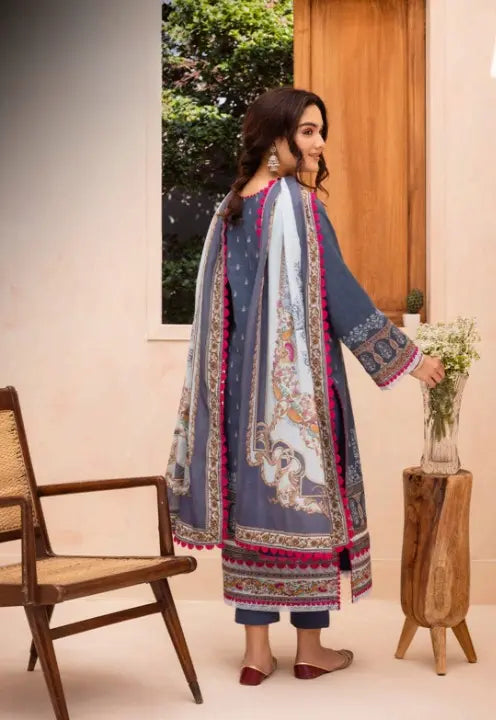 Noor-e-Naz – Dusty Blue 3 Piece suit WOMEN'S CHOICE