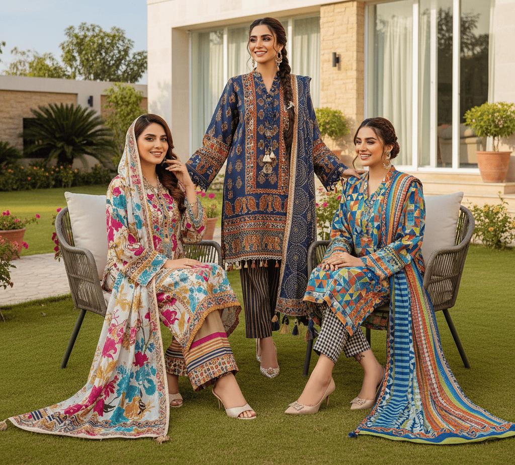 women choice unstitched suits