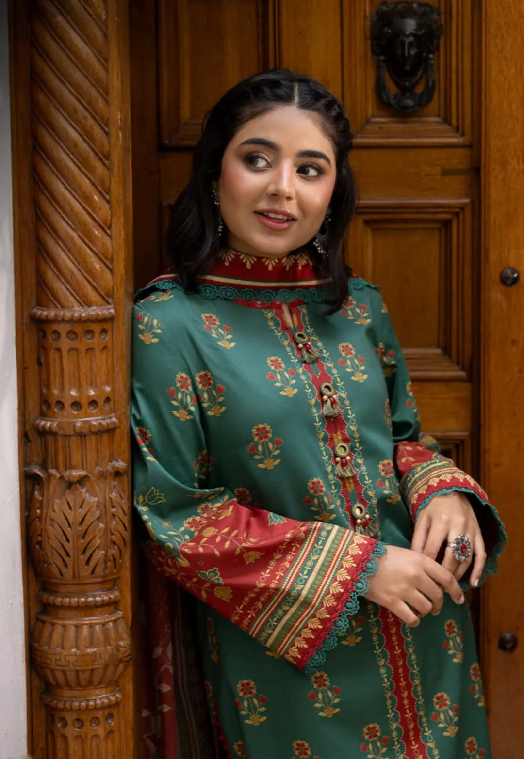 Dil-e-Sabz Ethnic Green Lawn Suit with Dupatta WOMEN'S CHOICE