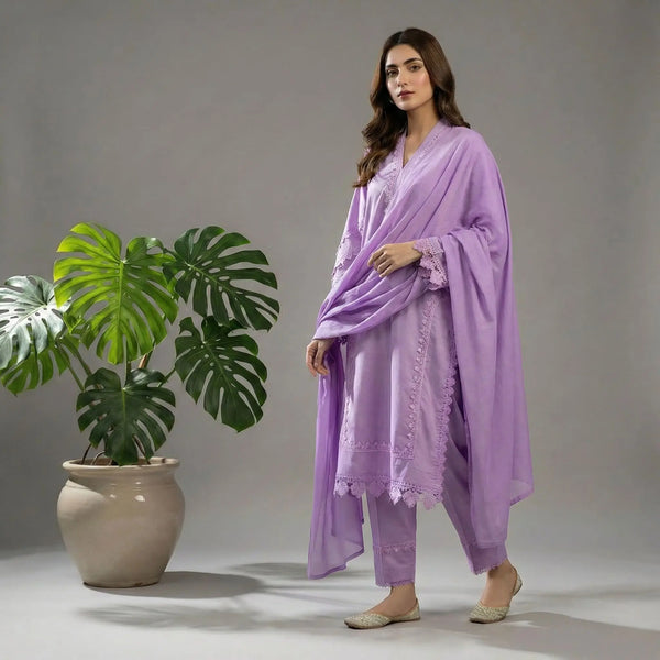 Lavender Lilac Lace Work 3-Piece Suit WOMEN'S CHOICE