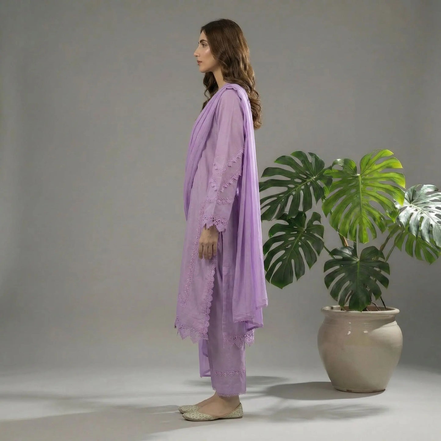 Lavender Lilac Lace Work 3-Piece Suit WOMEN'S CHOICE