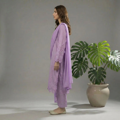 Lavender Lilac Lace Work 3-Piece Suit WOMEN'S CHOICE