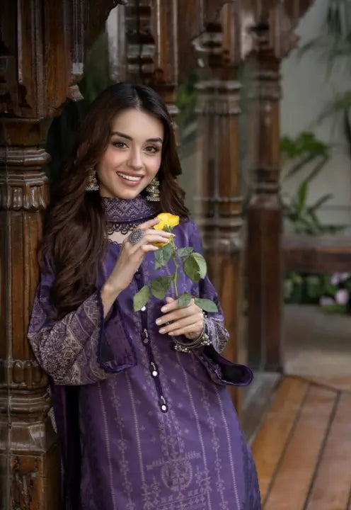 Sham-e-Rang – Deep Purple Lawn 3 Piece Suit WOMEN'S CHOICE