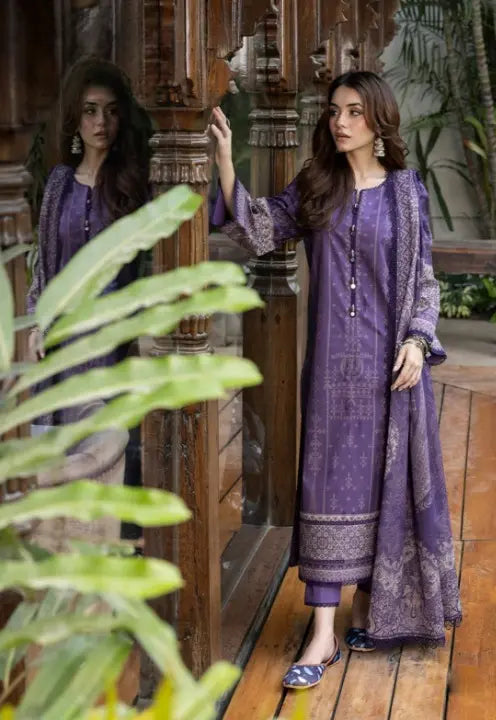 Sham-e-Rang – Deep Purple Lawn 3 Piece Suit WOMEN'S CHOICE
