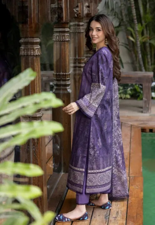 Sham-e-Rang – Deep Purple Lawn 3 Piece Suit WOMEN'S CHOICE