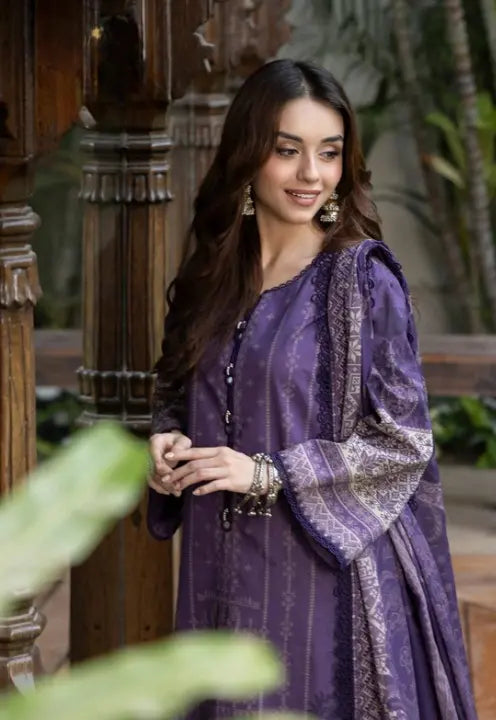 Sham-e-Rang – Deep Purple Lawn 3 Piece Suit WOMEN'S CHOICE